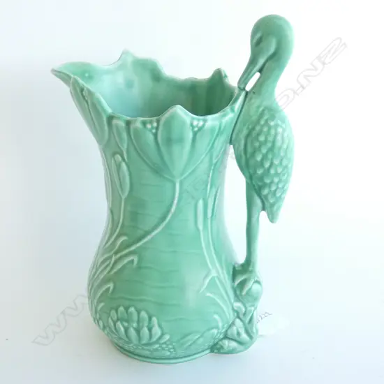 A Sylvac jug with stork handle